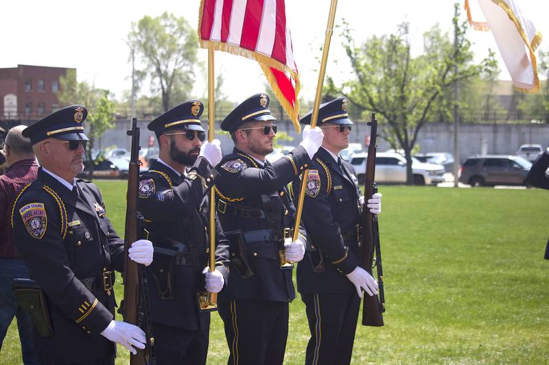 Joliet Police Honor Guard at the 44th Annual Will County Law Enforcement Memorial Day ceremony on Thursday, May 8, 2025, at the Will County Law Enforcement Memorial, 14 W. Jefferson St., Joliet.