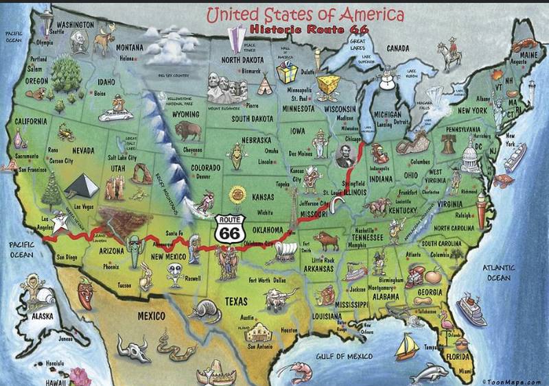 Brian and Patti Blumhorst of Mendota and Dave and Conda McFee of Channahon completed the 2,500-mile trip on Route 66 from Chicago to California,