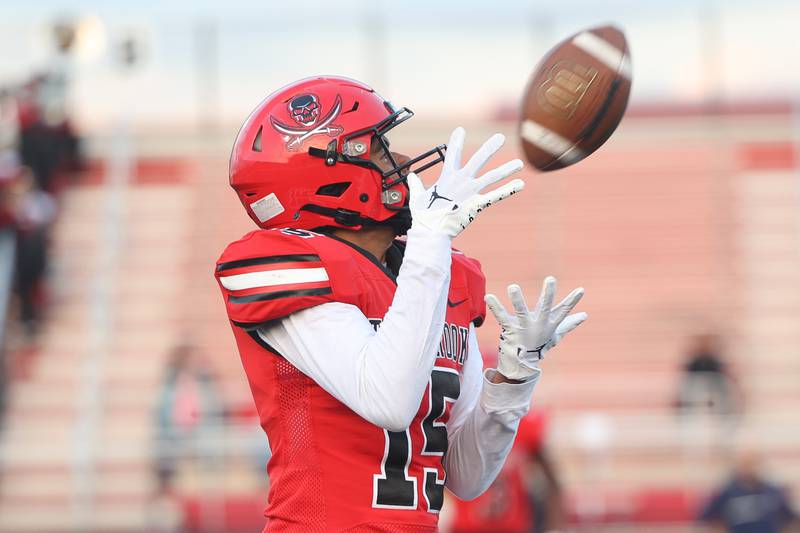 Bolingbrook’s Trey Smith field the kick-off against Naperville North on Friday, Sept. 8, 2023 in Bolingbrook.