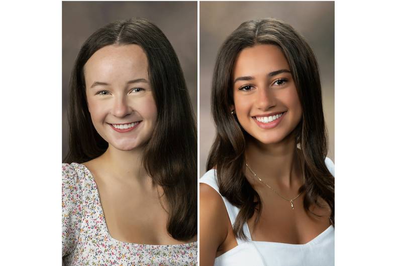Providence Catholic High School Principal Paul Houston recently announced Elizabeth Kulpinski (left) as the class of 2023 valedictorian and Marissa Massaro (right) as salutatorian.