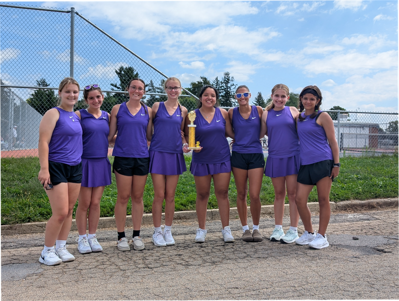 The Dixon girls tennis team is pictured after going undefeated to win the Freeport invite on Saturday, Aug. 30.