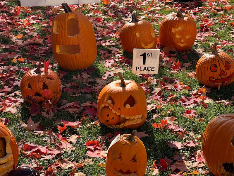 Byrson Knorreck took home first place for this entry into the 7-years-old and under carved category in the 2024 Sycamore Pumpkin Festival pumpkin decoration contest.