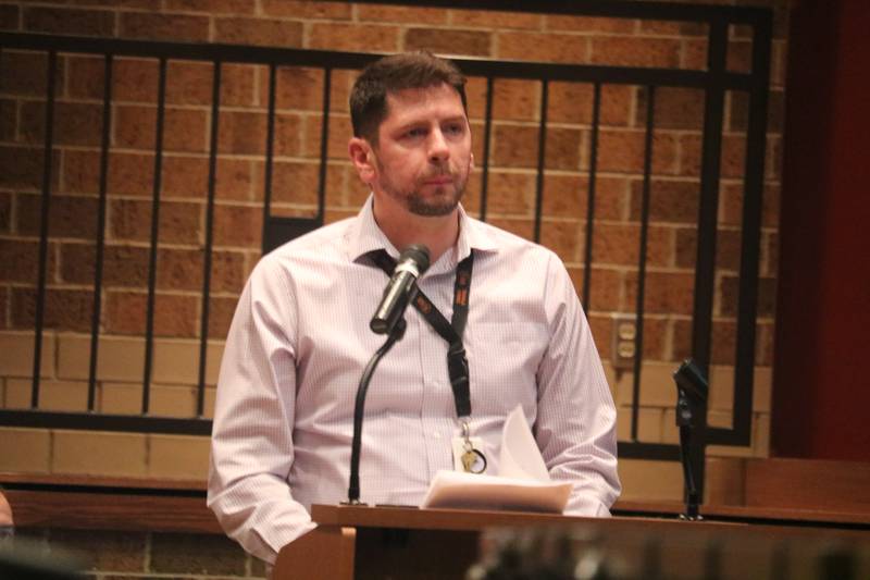 Board Member Christopher Boyes speaks at the DeKalb school board meeting on Thursday, Dec. 21, 2023.