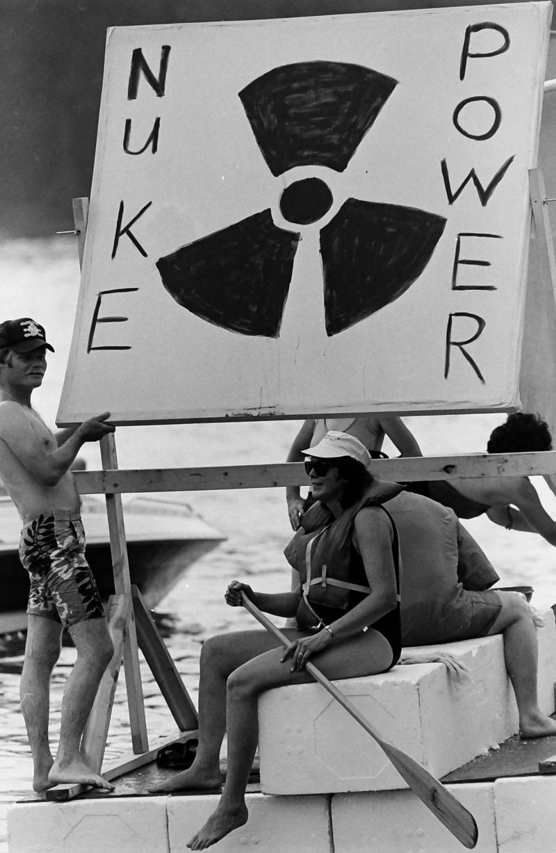 The Anything That Floats races were held from 1978-1986 each year in Peru. Contestants received a free case of Old Style beer upon entering. The rules were simple. To enter, participants needed to build a raft less than 50 feet in length and each person had to have a life jacket on board whether you wore it or not. A rope had to be attached to the raft for towing. Rafts were made from styrofoam, inter tubes or barrels. A minimum of two paddles were required on the float. Rafts were launched at the Starved Rock Boat Ramp and finished at the Peru boat launch area. Over time, the event grew and got to big and out of control that organizers had to scrap it. This photo was found in the La Salle NewsTribune archives.