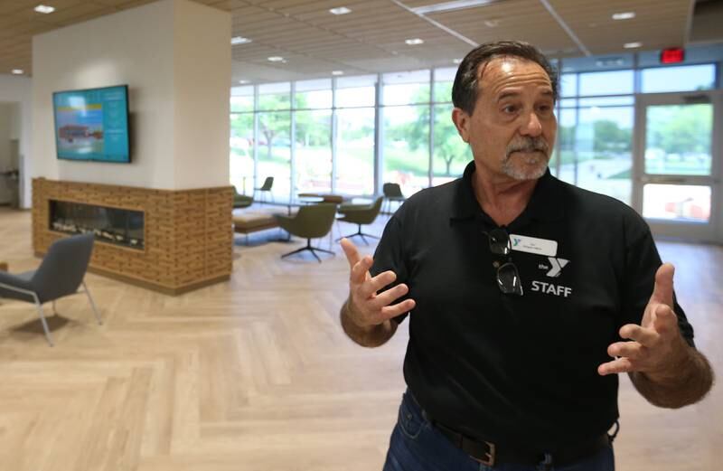 Ottawa YMCA executive director Joe Capece talks Monday, May 6, 2024, about the new $26.4 million facility in the Ottawa Living Room front lobby area at the new YMCA.