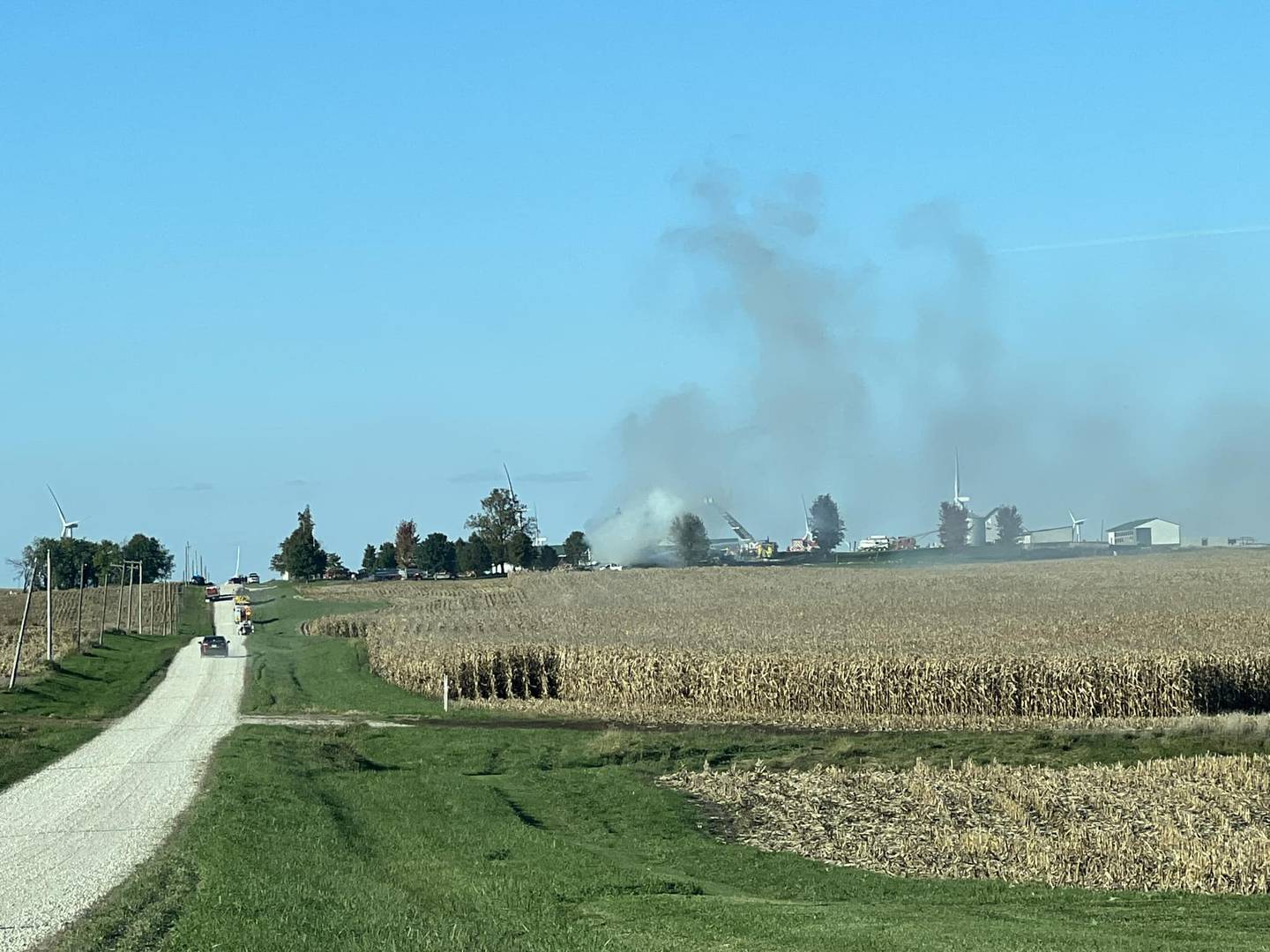 Multiple agencies are on the scene of a house explosion that took place around 1:30 p.m. Tuesday, Oct. 17, 2023, in the 5800 block of Goble Road in rural DeKalb County between Paw Paw and Shabbona.