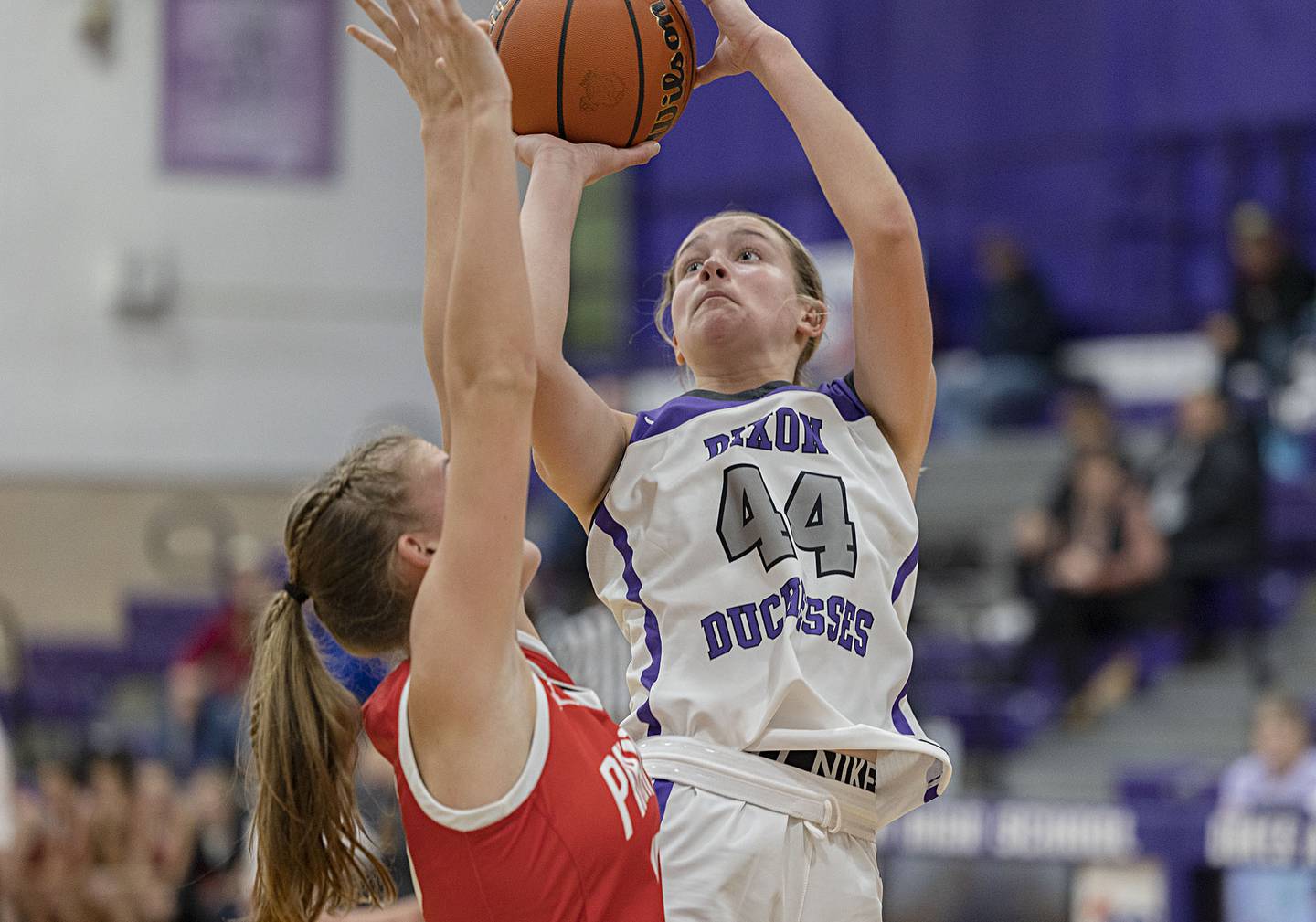 Dixon’s Ella Govig puts up a shot Wednesday, Nov. 30, 2022 against Ottawa.