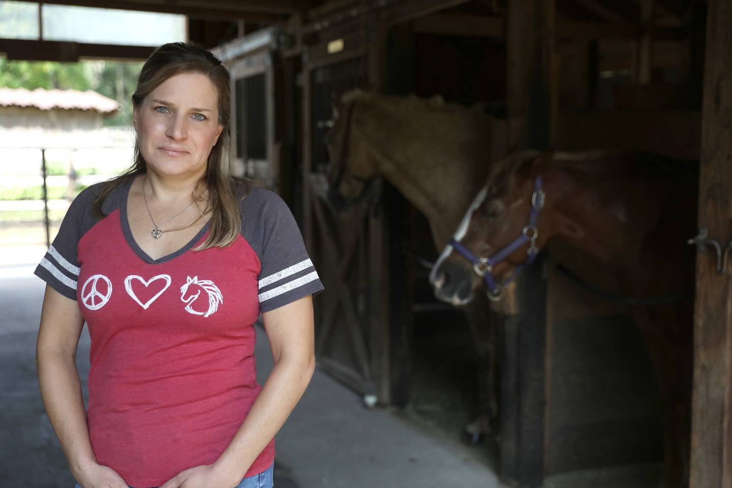 Campton Hills resident Julie Domaracki owns two horses and five chickens. Village President Michael Tyrrell is trying to rezone the village to restrict horse ownership and require licenses for chicken ownership.