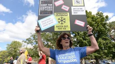 ‘We are demonstrating American ideals’: Protestors gather nightly at Downers Grove hotel housing ICE agents