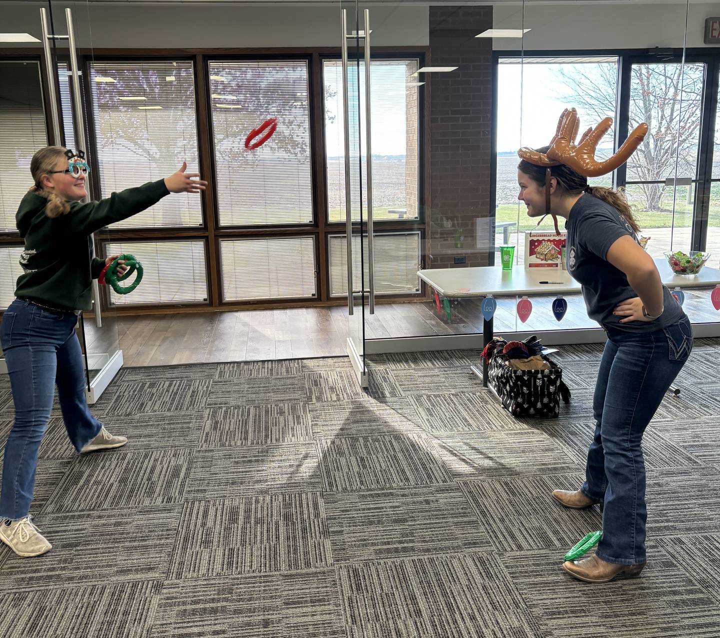 Bureau County 4-H members play holiday games Saturday, Dec. 7, 2024, at a workshop.