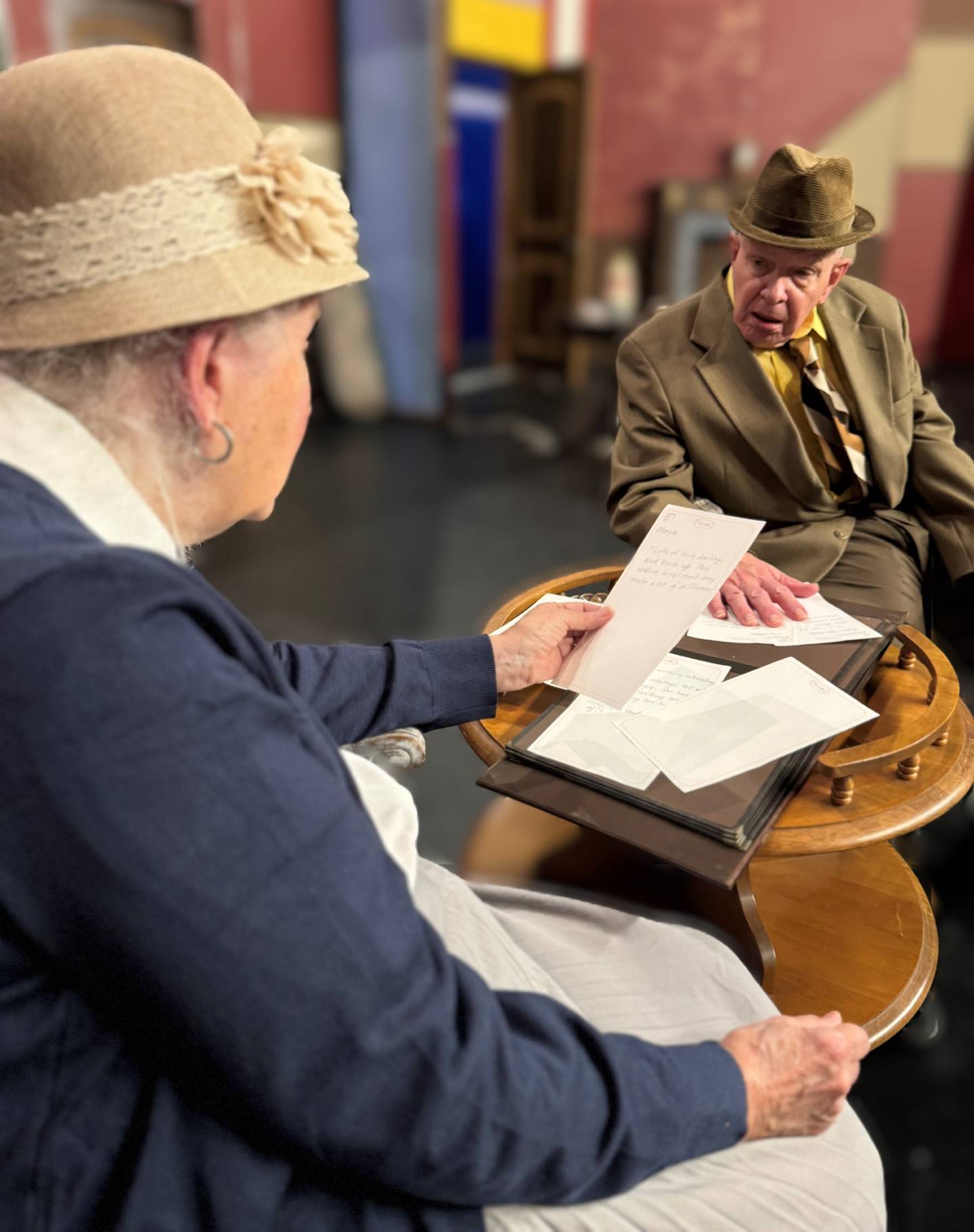 Miss Marple (Jan Novotny) meets Inspector Inspector Dermot Craddock (Tom Novotny, real life husband to Jan Novotny) in Agatha Christie’s “A Murder is Announced." Performances will be Friday, Saturday and Sunday at the Billie Limacher Bicentennial Park Theatre in Joliet.