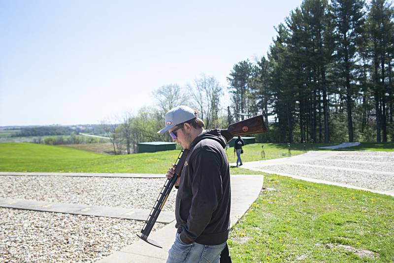 Prophetstown trap shooting team member Kyle Skromme waits for the competition to begin.