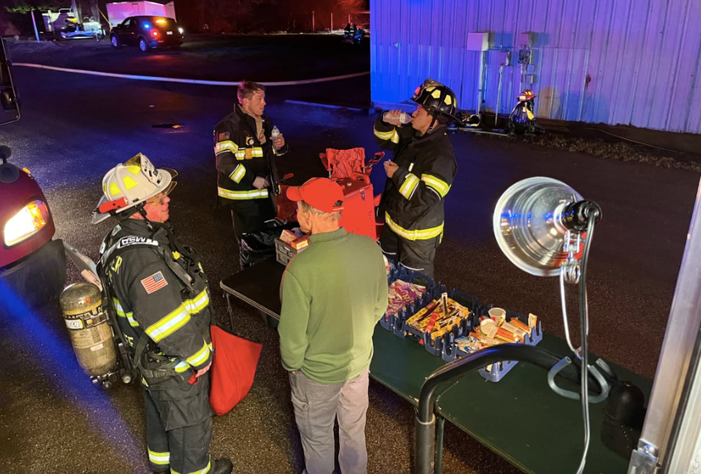 The Salvation Army of McHenry County assists Algonquin-Lake in the Hills firefighters during a structure fire on Feb. 18, 2026.