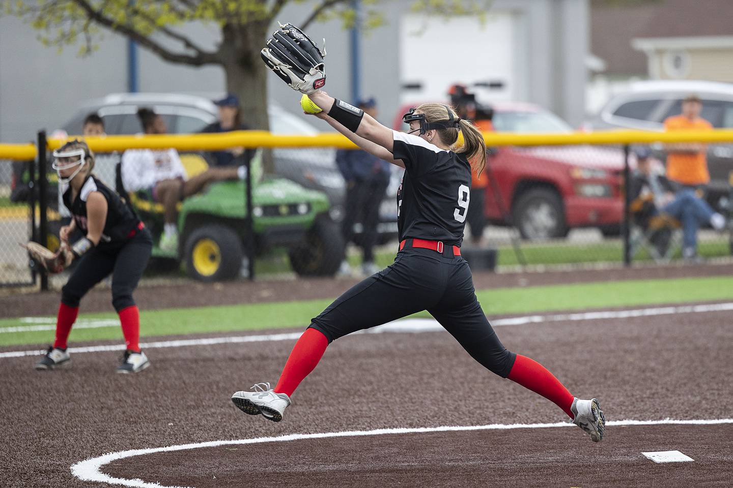 Erie-Prophetstown’s Aylah Jones fires a pitch against Sterling on Tuesday, April 18, 2023.