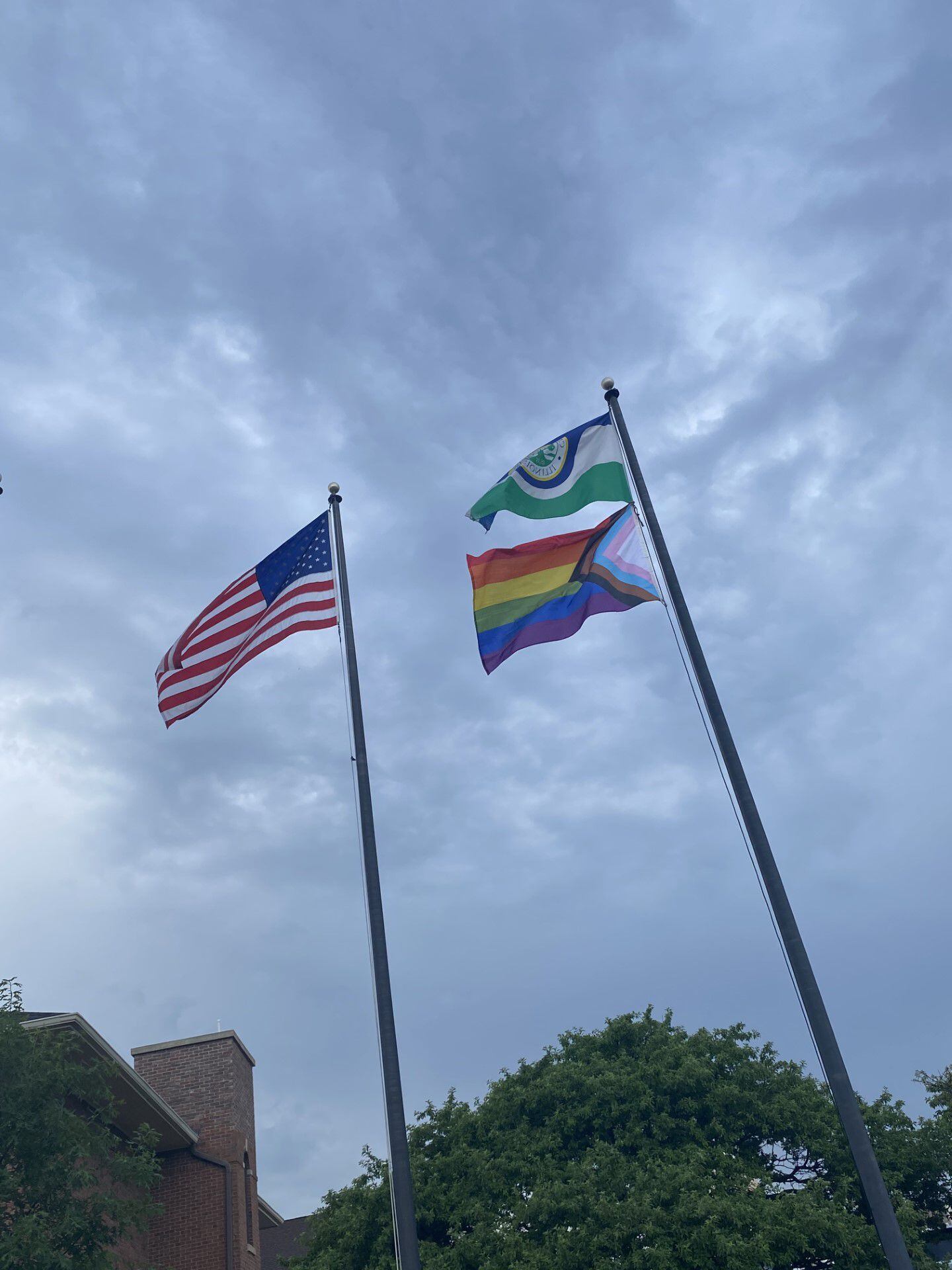 The rainbow Pride Flag was raised Thursday in Geneva in recognition of June as Pride Month in the city.