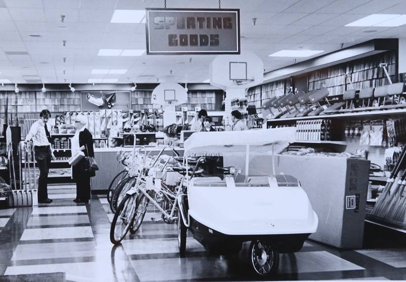 A view of the sporting goods department inside Bergner's when it opened inside the Peru Mall on Wednesday, April 10, 1974.