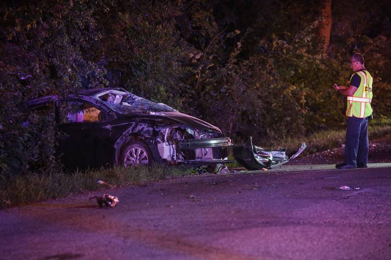A rollover crash Wednesday, Aug. 24, 2022, in Fox Lake, sent one to the hospital with head injuries.