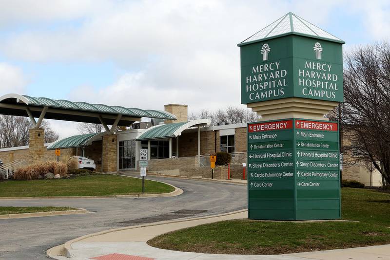 Mercyhealth Hospital and Medical Center in Harvard is seen on Wednesday, April 1, 2020, in Harvard.