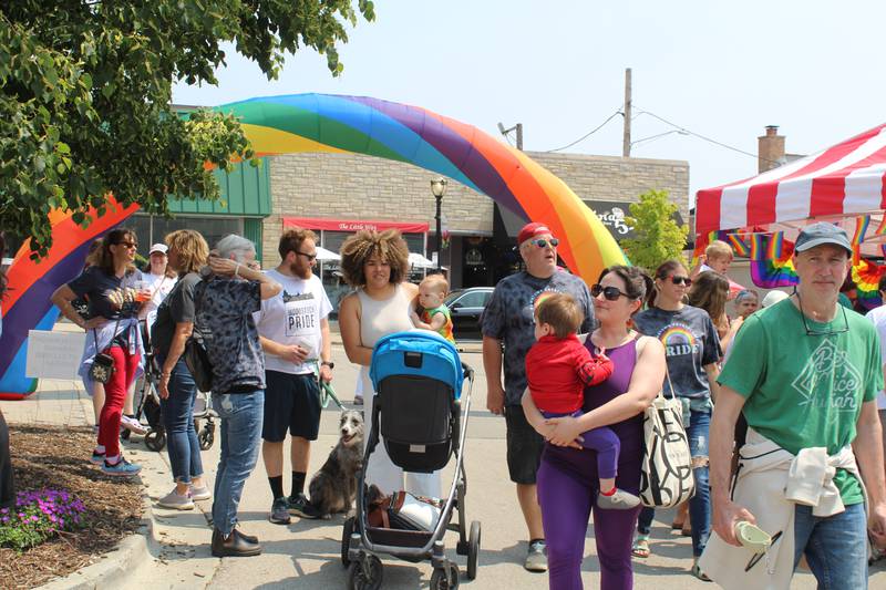 Hundreds of people entered into the the 2nd annual Crystal Lake Pride Walk & Social on June 1, 2025 at the downtown Brink Street parking lot.
