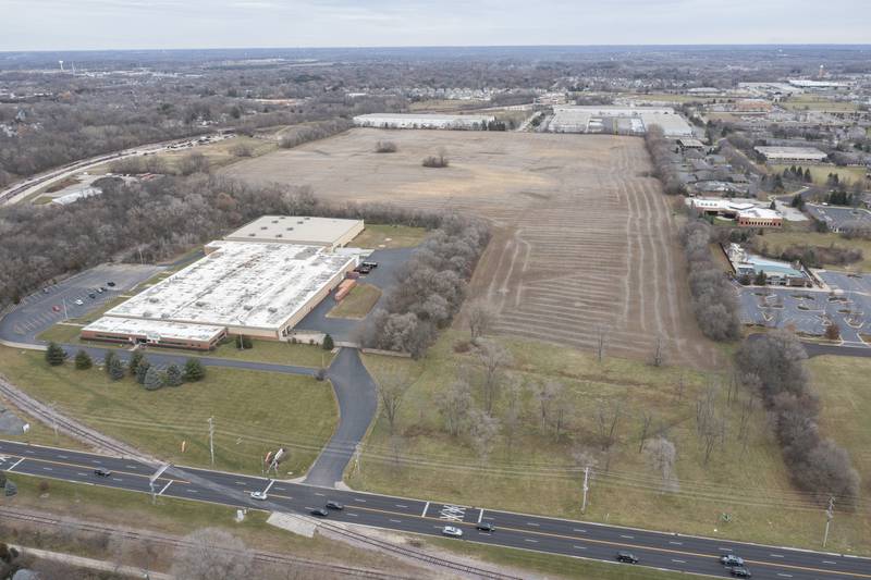 The undeveloped land north of Congress Parkway and east of South Main Street in Crystal Lake photographed on Saturday, December 4, 2021, is the site of a potential Amazon warehouse