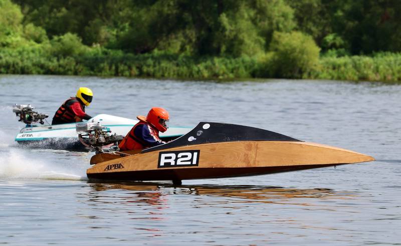 Doug Martin of Black Diamond, Wash., races during the APBA Pro National Boat Races on Sunday, July 27, 2025 in DePue.