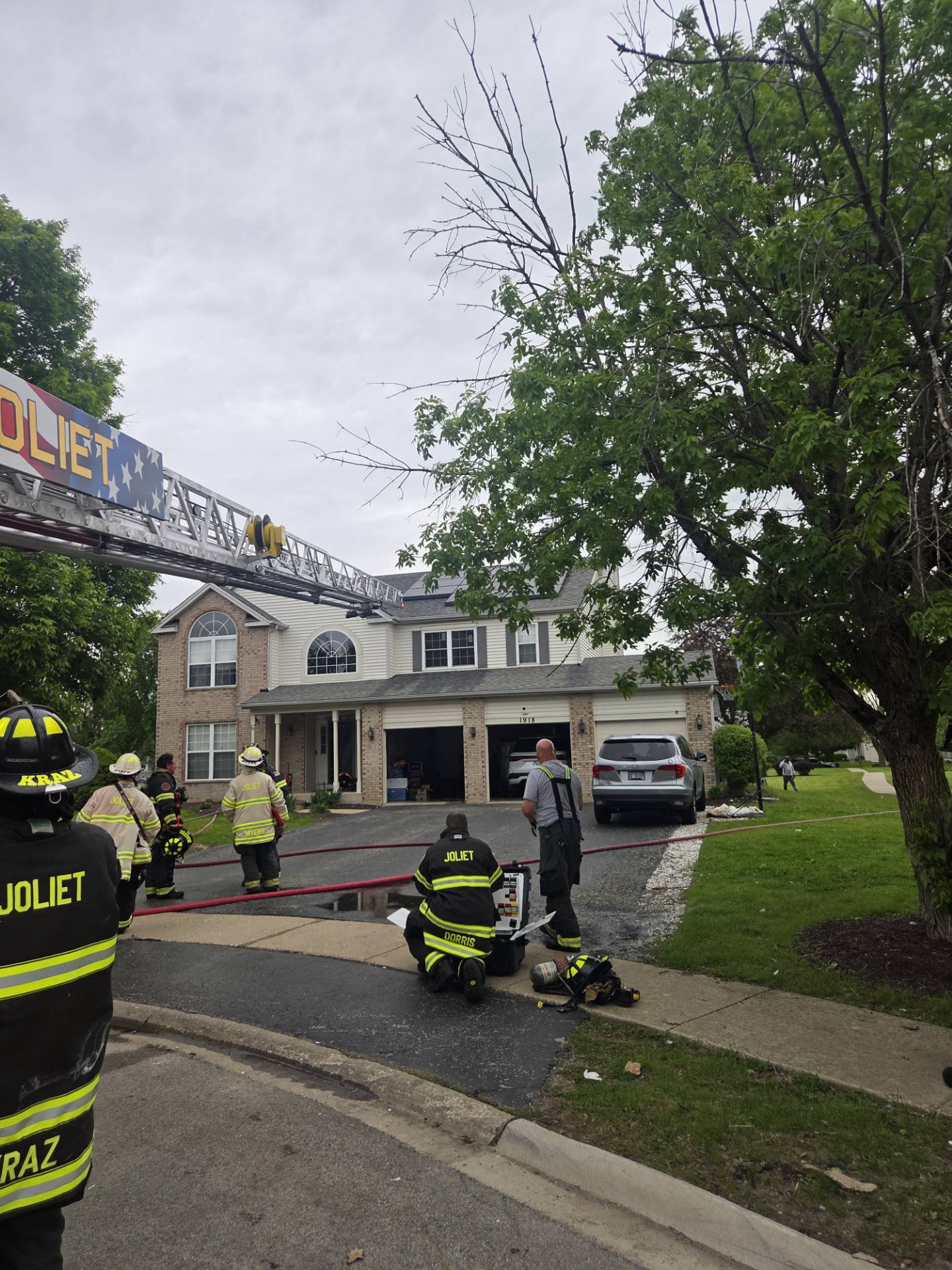 The Joliet Fire Department responded to a fire Saturday, May 9, 2026, in the 1900 block of Arbor Gate Drive. No one was injured.