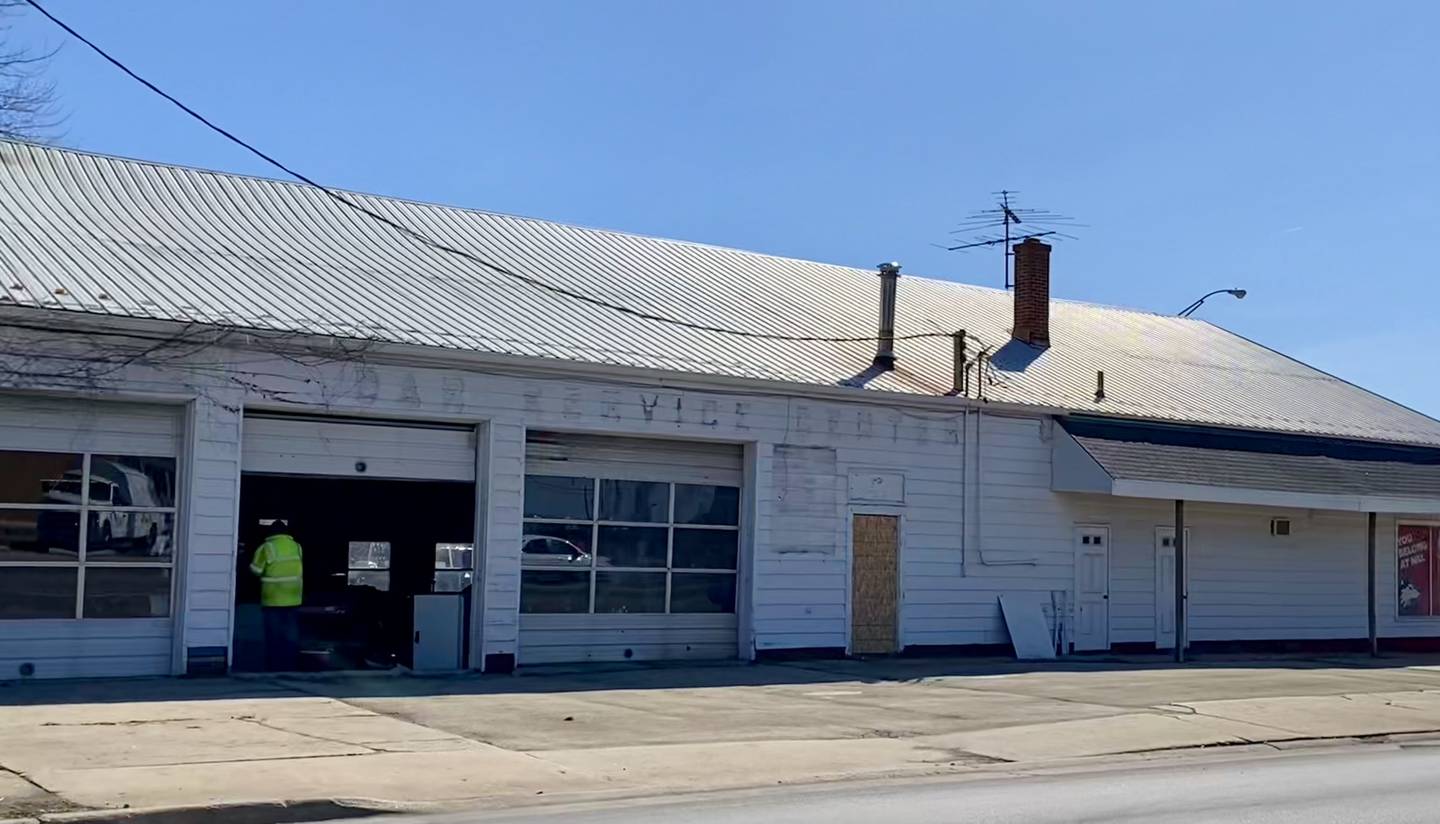 Crews from the DeKalb Fire Department respond to a structure fire around 11 p.m. Tuesday, March 19, 2024, at the now vacant building that once held Illini Tire Co., which closed in 2018. The building at 1031 W. Lincoln Highway, shown here Wednesday, March 20, 2024, sustained about $140,000 in damages, authorities said.