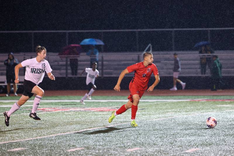 Bradley-Bourbonnais' John Sadulla approaches the goal during the Boilermakers' 9-0 victory over Bishop McNamara in an All-City match up on Wednesday, Sept. 3, 2025.