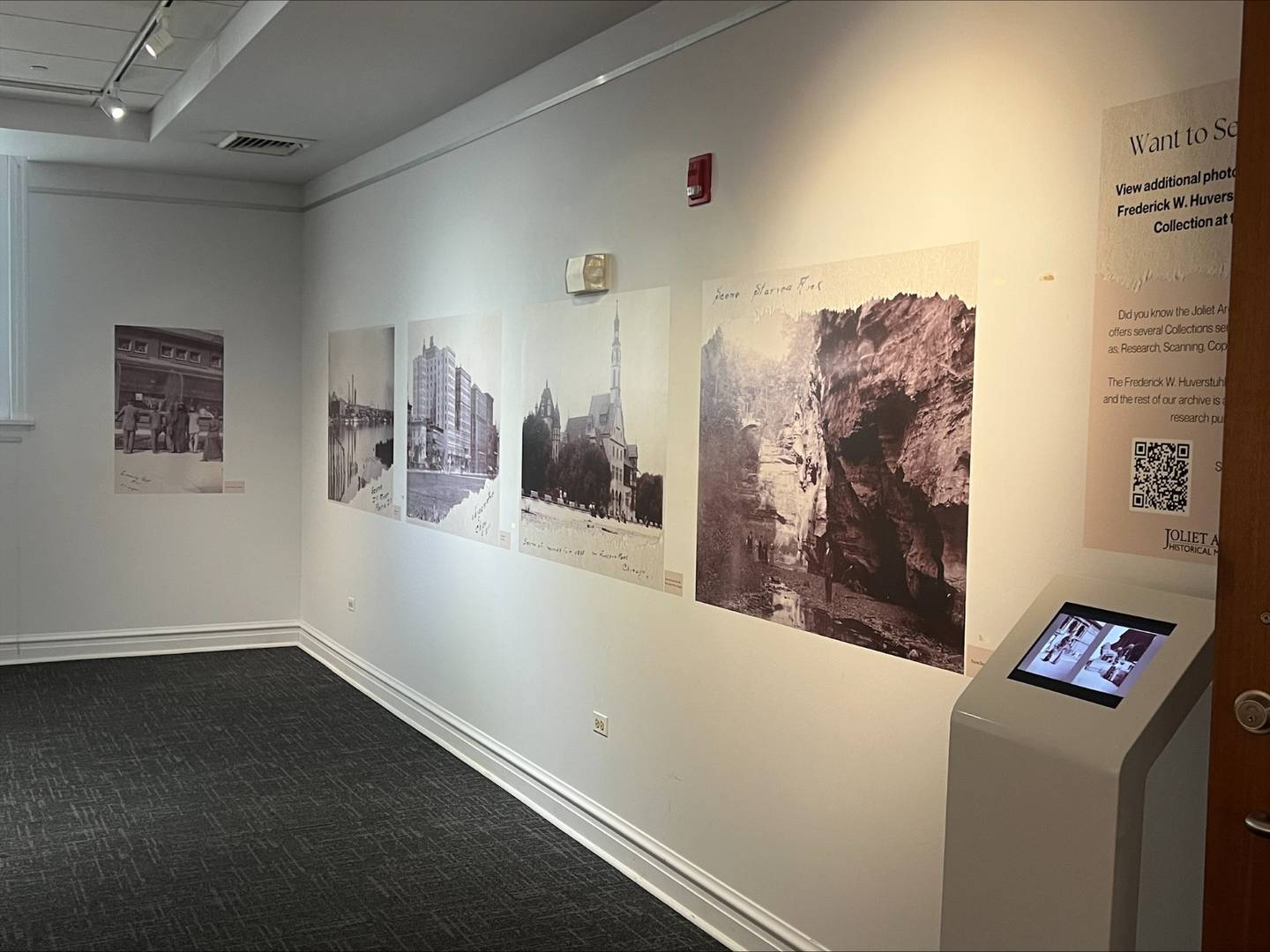 The Frederick W. Huverstuhl Photography Exhibit at the Joliet Area Historical Museum includes images of Huverstuhl’s family, home, travels and Joliet streetscapes.