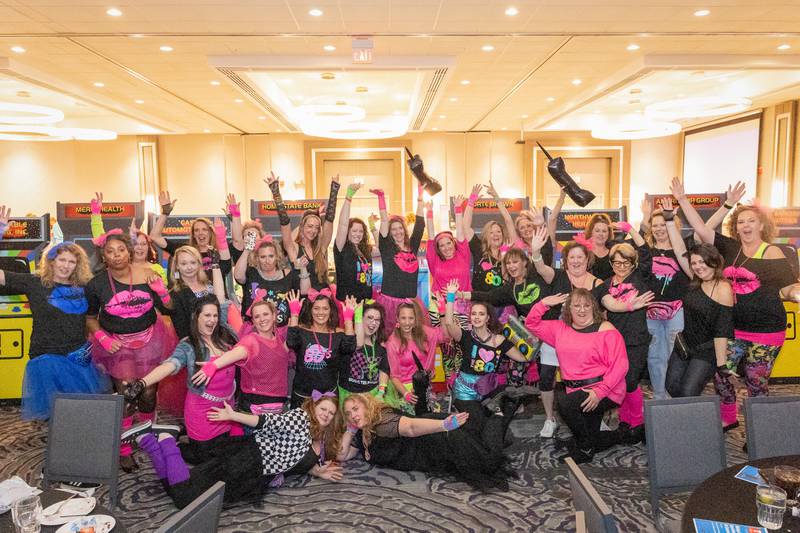 Revelers celebrate an earlier era at the McHenry Area Chamber's 2024 Gala, "Boombox Ball: A Totally Tubular '80s Party," on Jan. 27.