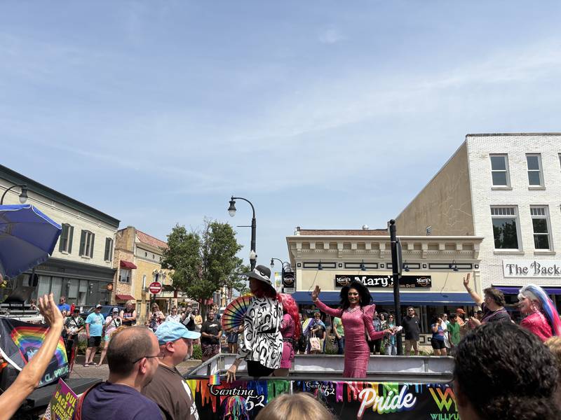 The Cantina 52 float participates in the Woodstock Pride parade June 15, 2025.