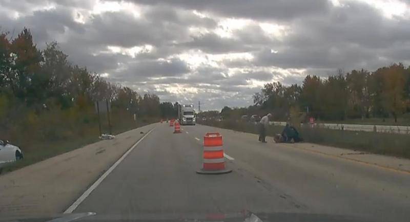 Dashcam footage released by the Grundy County Sheriff's Department shows civilians assisting the department while subduing a suspect who drove into oncoming traffic on I-55 in October 2019. The video can be seen on the Grundy County Sheriff Department's Facebook page.