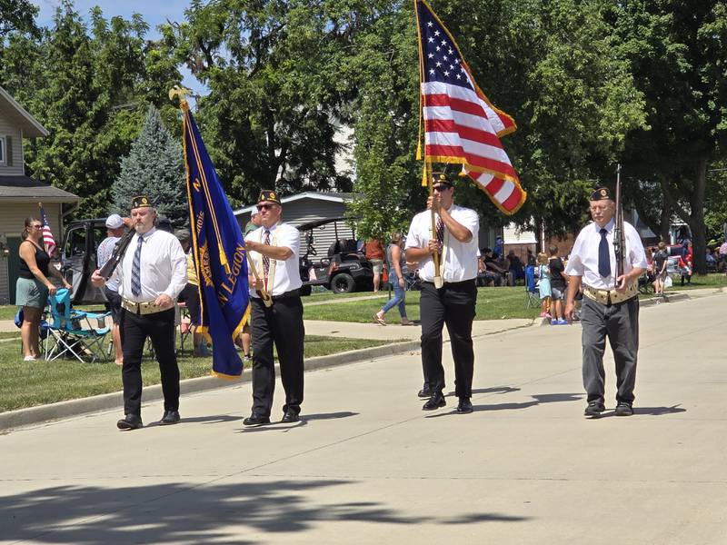 The Color Guard makes its way through the Wenona Days Grand Parade on Sunday, Aug. 11, 2024.