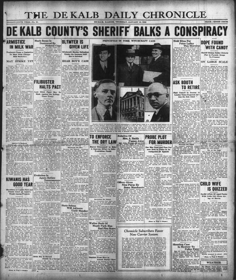 The cover of the Daily Chronicle for Jan. 10, 1929
