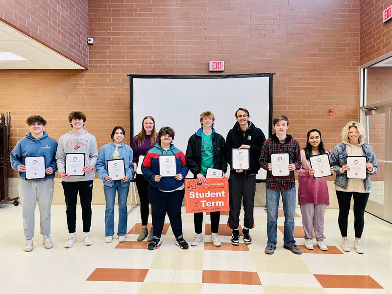 Minooka Community High School recognized this year’s third quarter Student of the Term honorees on Tuesday, March 21.