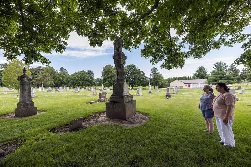 The grave of Solomon Shafer is seen Saturday, June 28, 2025, at Fairmont Cemetery in Polo. Shafer was key in Polo’s Underground Railroad story.