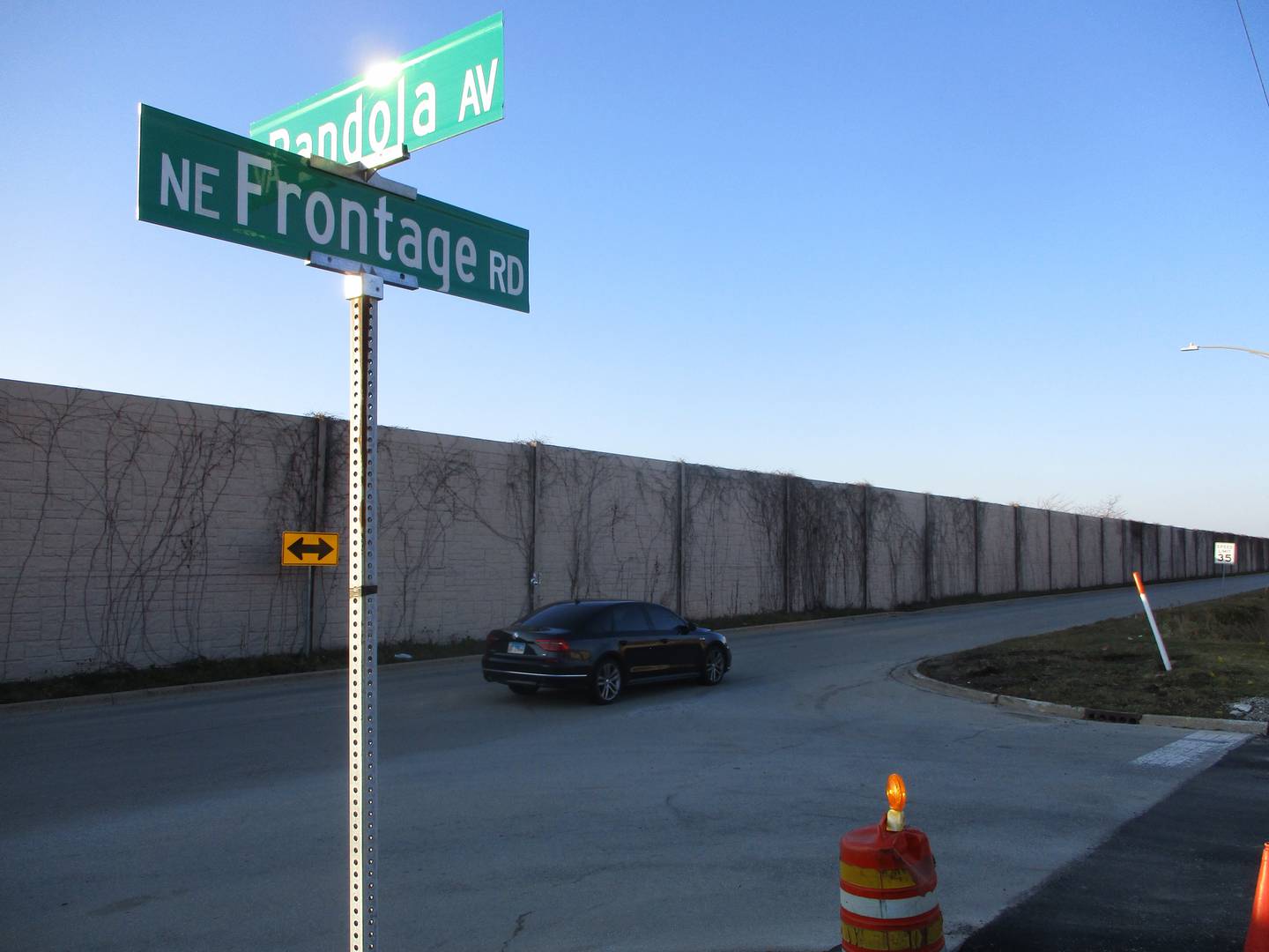 The city of Joliet is considering new traffic control measures along the Interstate 55 Northeast Frontage Road at Pandola Avenue. Dec. 11, 2023.