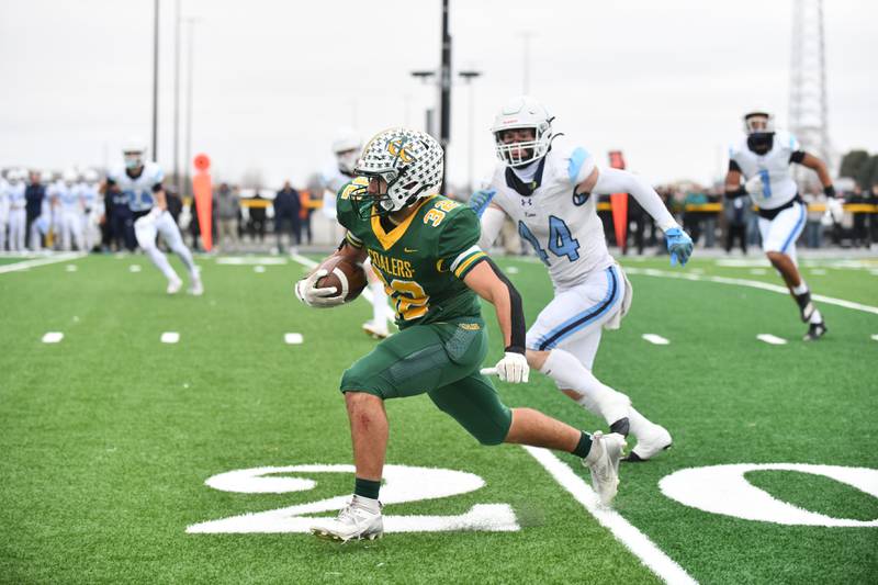 Coal City's Gabe McHugh runs the ball Saturday, Nov. 23, 2024, during the Coalers' 21-14 loss to DePaul in the IHSA Class 4A Playoffs semifinal game.