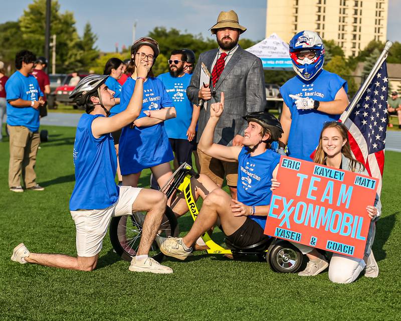 Team Exxon Mobile after winning their heat during the Great American Big Wheel Race.  July 22nd, 2023