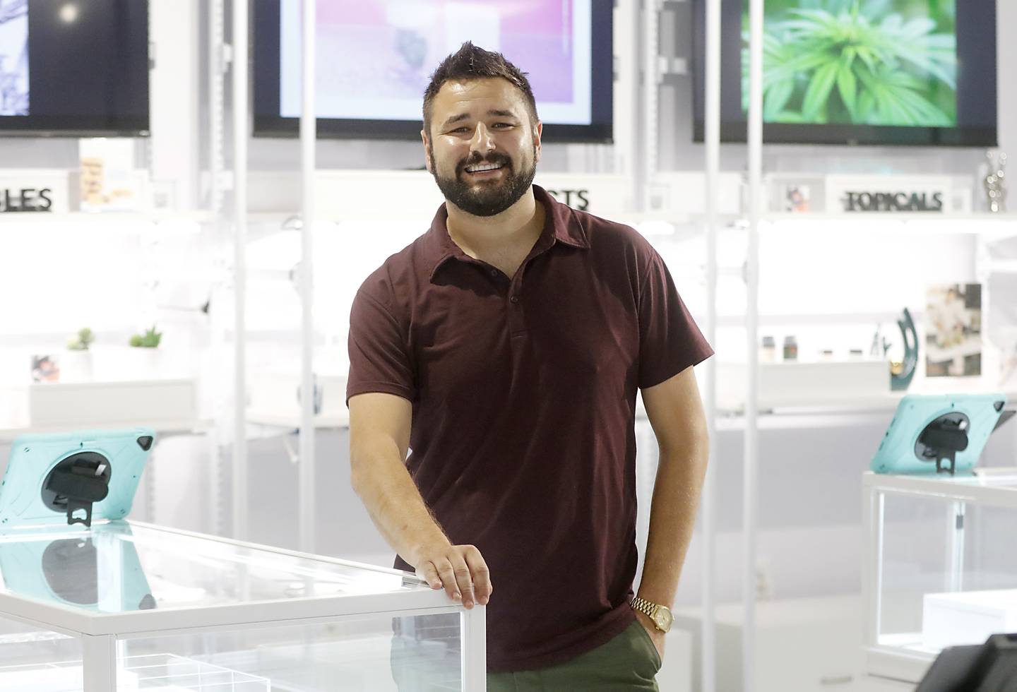 Anthony Rein, the development director for new Vertical Dispensary, inside the dispensary in Cary on Friday July 7, 2023. The dispensary might be the third dispensary to open in McHenry County.