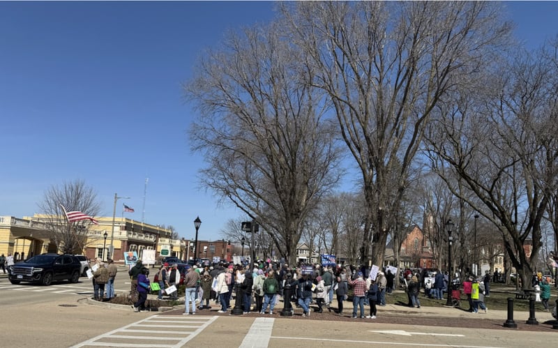 Citizens gather for the "No Kings Rally" on Saturday, March 28 in Ottawa.