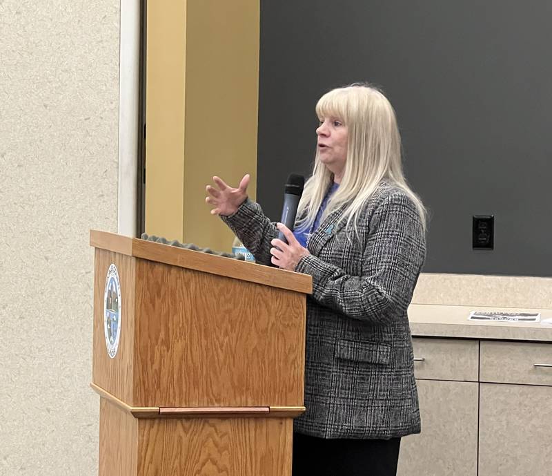 Mary Ellen Schaid, head of Safe Passage, said she hopes construction for a new shelter will break ground before 2025 during the DeKalb County Committee of the Whole meeting on April 10, 2024.