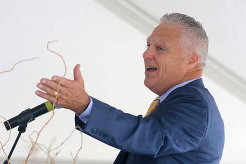 An August 2018 file photo shows McHenry County College President Clint Gabbard speaking during a ceremony and open house for the Liebman Science Center at the college in Crystal Lake.