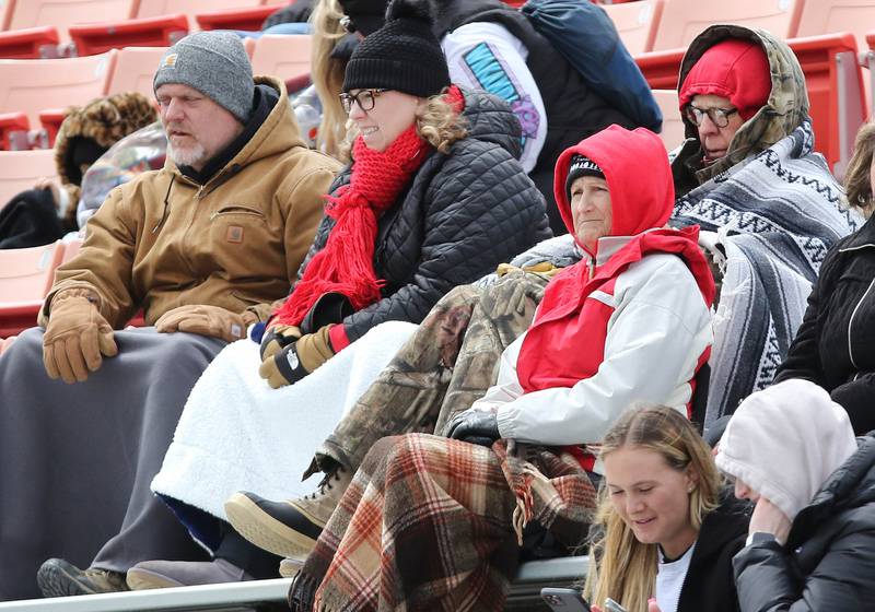 Despite the cold weather a few brave souls still came out for the NIU football Spring Showcase Saturday, April 22, 2023, at Huskie Stadium at NIU in DeKalb.