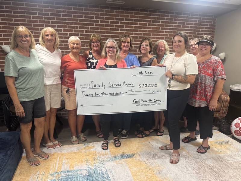 Family Service Agency of DeKalb County recently received an incredible $22,000 donation from Golf Fore the Cure.