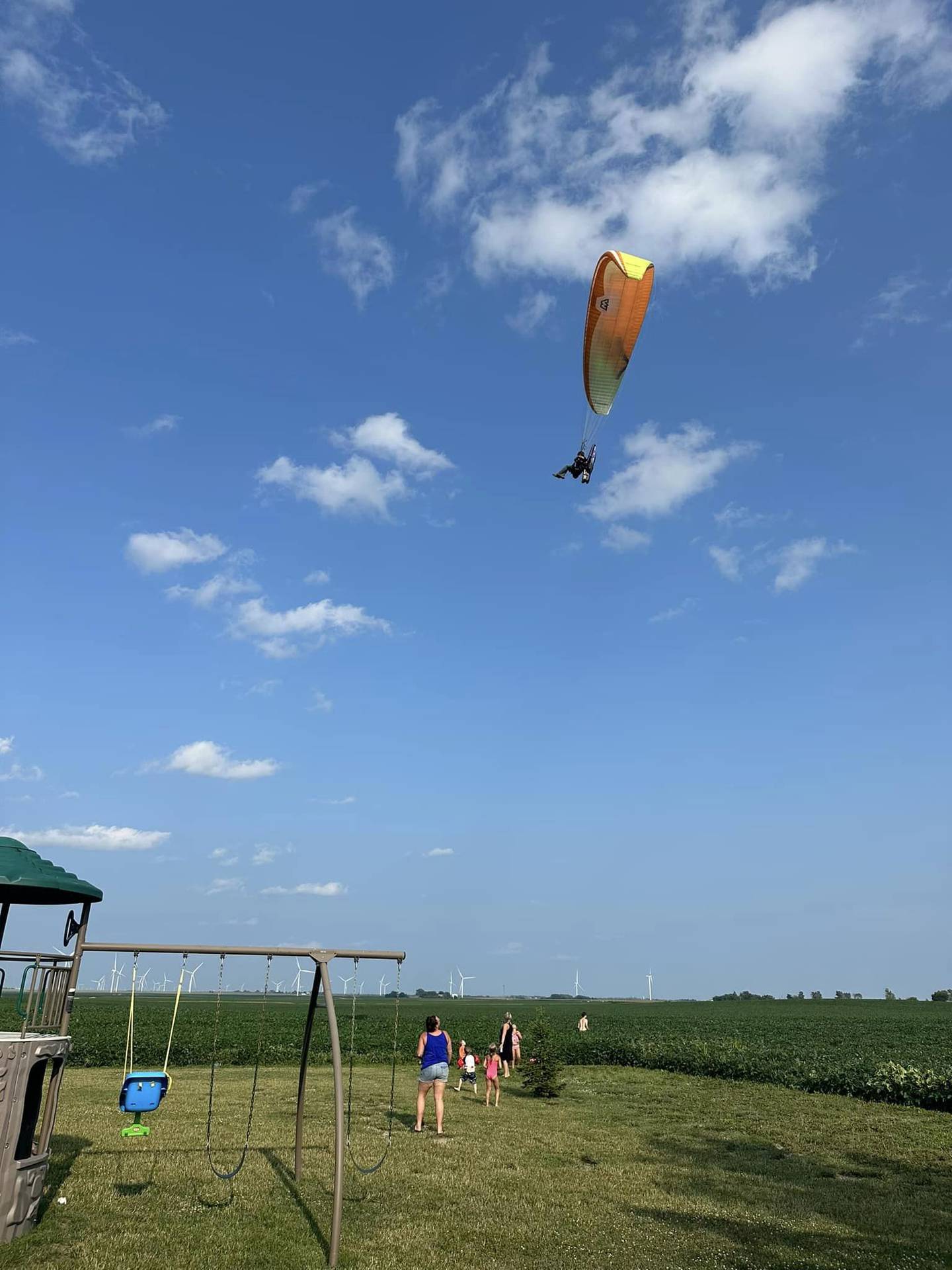 Rick Coble, leader of PPG Streator, shared that while flying above, many members of their group carry mini toy paratroopers and drop them to children they spot on the ground.
