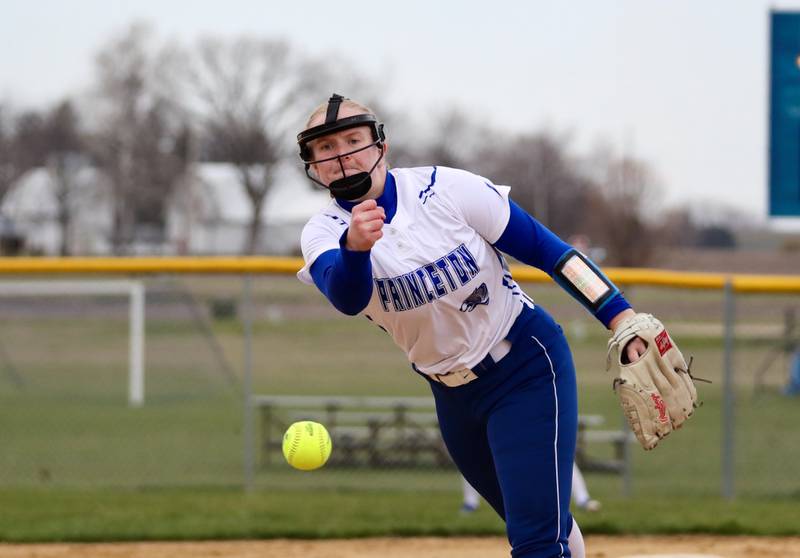 Katie Bates make her pitch against Kewanee.