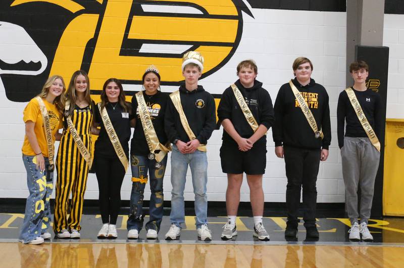 Putnam County royalty pose for a photo during the football Homecoming Pep Rally on Friday, Sept. 27, 2024 at Putnam County High School in Granville.