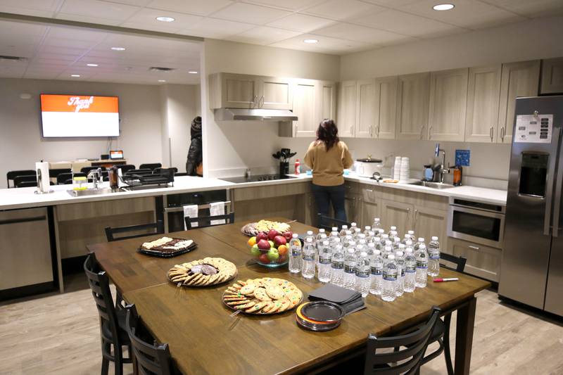The kitchen in the Beyond One Barb Transition Center Wednesday, Jan. 22, 2025, during the grand opening celebration of the  in DeKalb. The the transition program has been in place to facilitate students with intellectual and developmental disabilities aged 18-22 into adulthood and independent living.