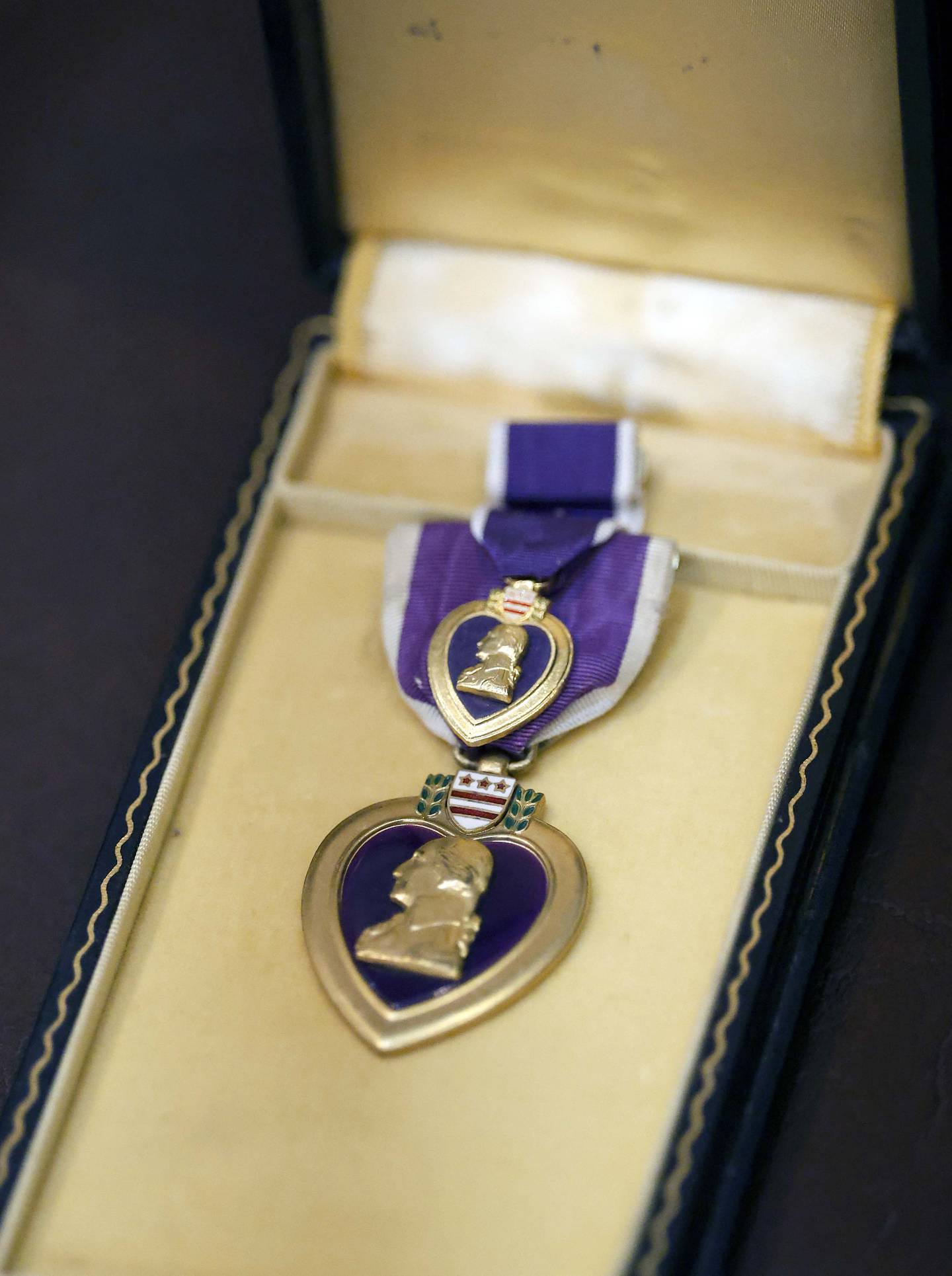 The lost Purple Heart medal of World War II veteran Private First-Class Edward Gorski Jr.  who earned it while fighting to liberate Germany.